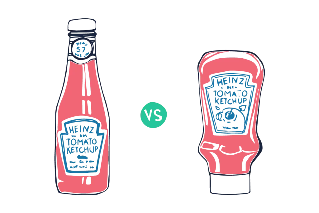 Ketchup Flasche produkt vs. kundenzentriert