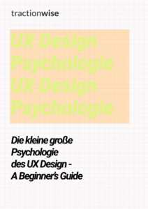 Deckblatt der Checkliste für Psychologie im UX Design. Enthält große Schriftzüge und Farbblöcke.